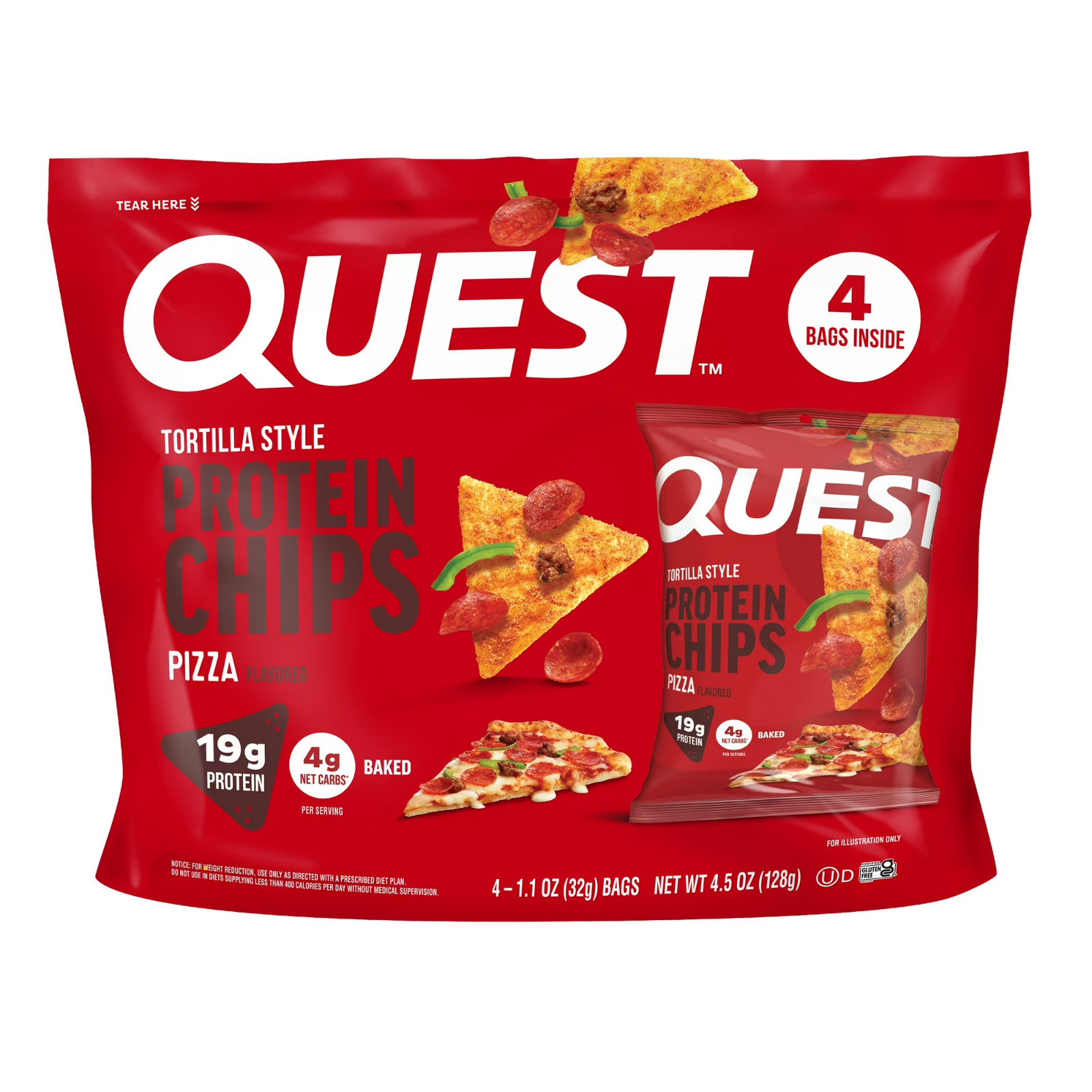 Quest Tortilla Style Protein Chips, 19g Protein,Pizza Flavor, Free Shipping gallery