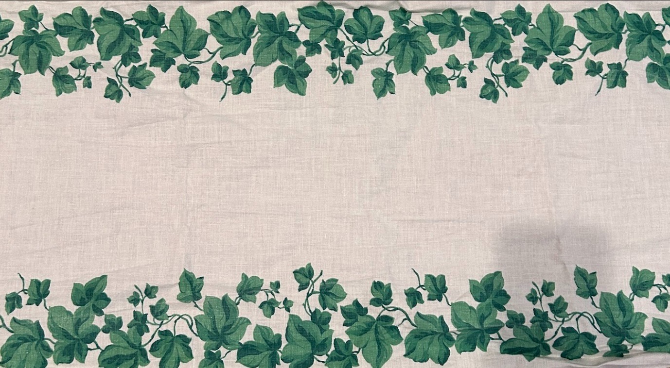 VINTAGE! MCM-era Ivy Patterned Table Runner gallery