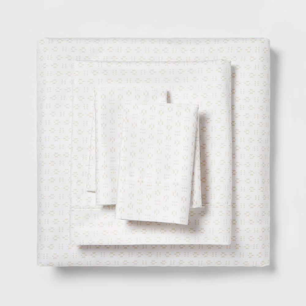 Threshold 400 Thread Count Cotton 3PC Sheet Set Wrinkle-Resistant gallery