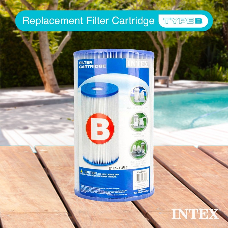 Intex 29005E Easy Set Type B Replacement Filter Pump Cartridge for Pool, 4 Pack gallery