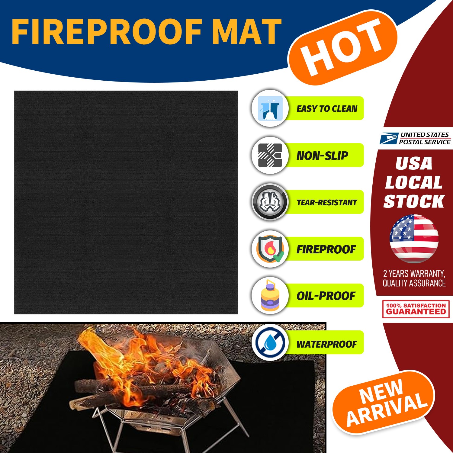 20x20 inches new Fireproof Mat for Outdoor Easy to Clean Reusable for Deck gallery