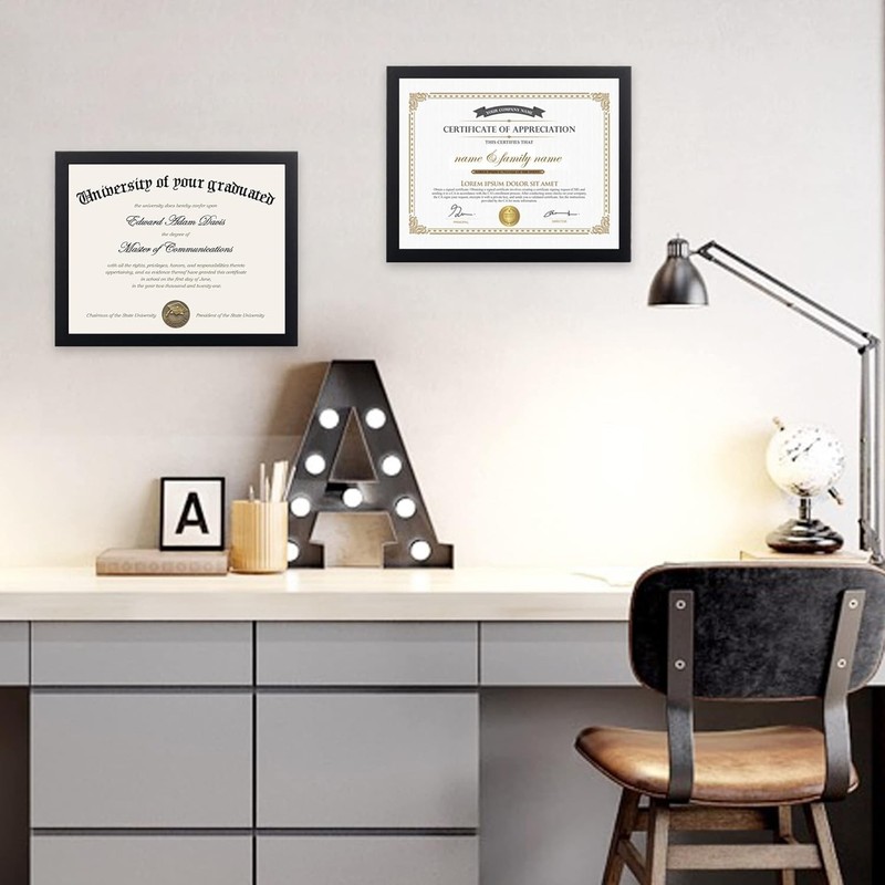 Classic Wall-Mounted Black Picture Frame 8.5x11: Ideal for Stunning Displays gallery