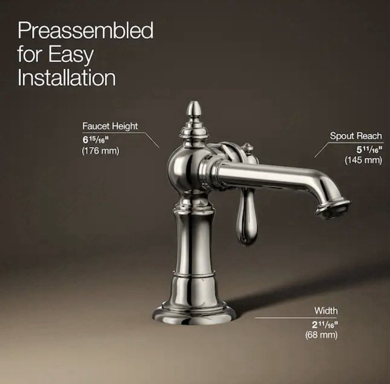 Kohler Artifacts Single Handle Bathroom Sink Faucet Vibrant Polished Nickel gallery