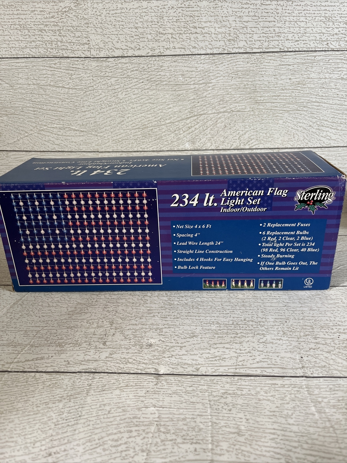 American Flag Light Set 4 x 6 Ft Fourth of July Indoor / Outdoor Sterling New gallery
