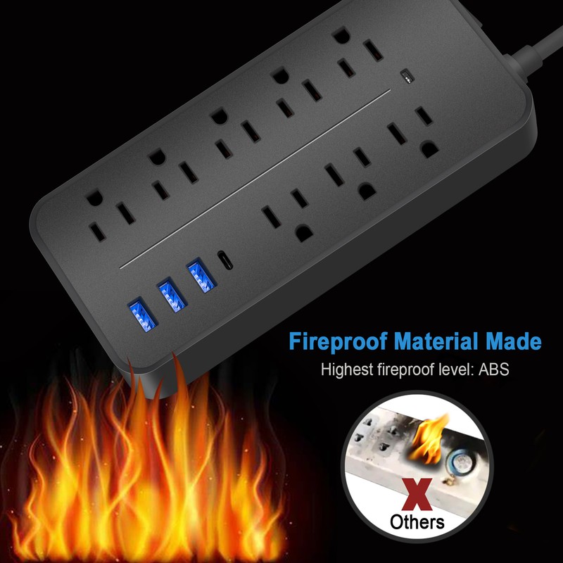 Lot Wall Mountable USB Surge Protector Power Strip with USB Ports 8 Outlet Plugs gallery