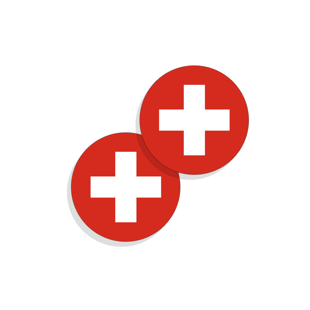 Switzerland Flag Stickers Flag Decals Vinyl Round Set of 4 Swiss Flags gallery