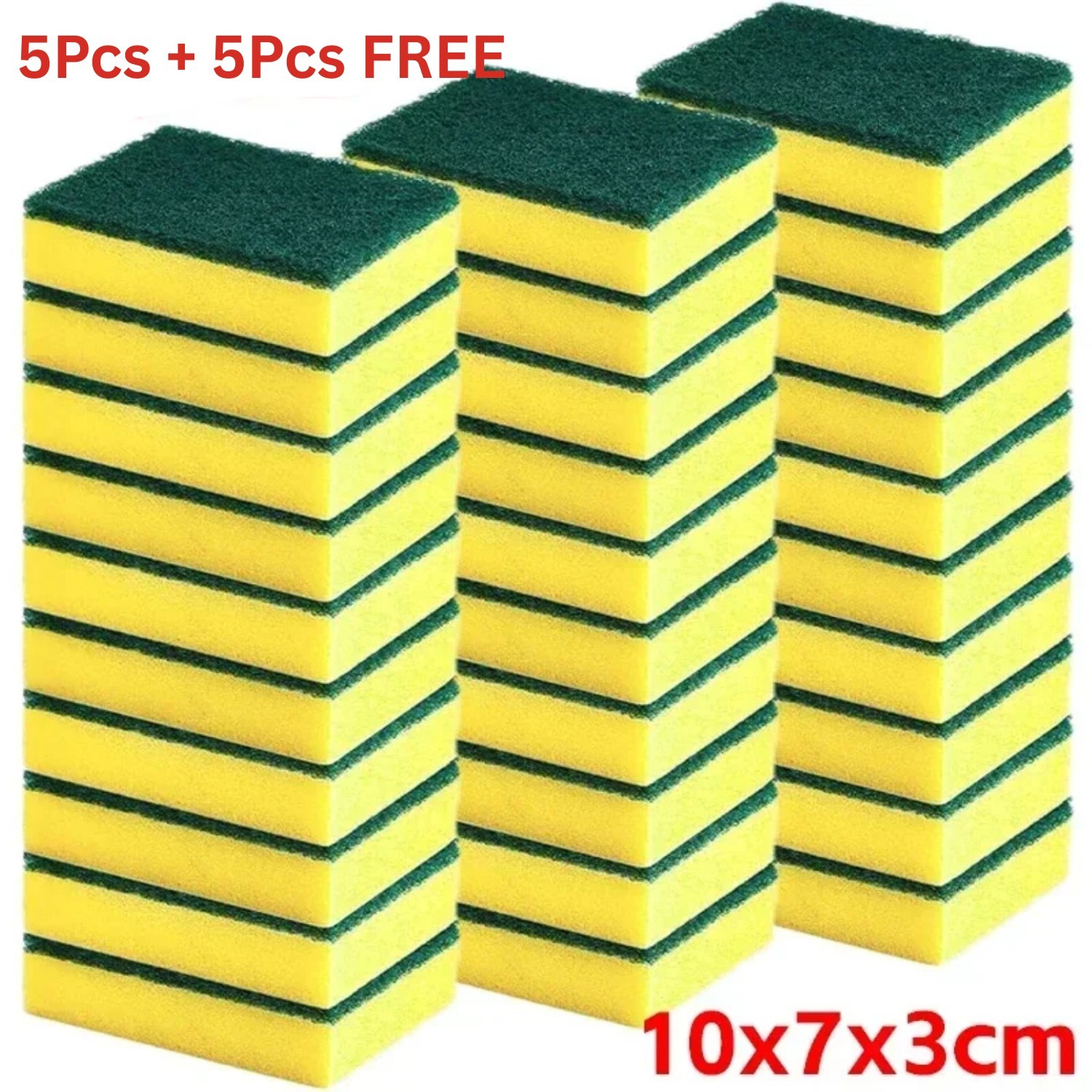 50PCS Magic Cleaning Sponges Heavy Duty Double-Sided Kitchen Dish Pot Scrub Pads gallery