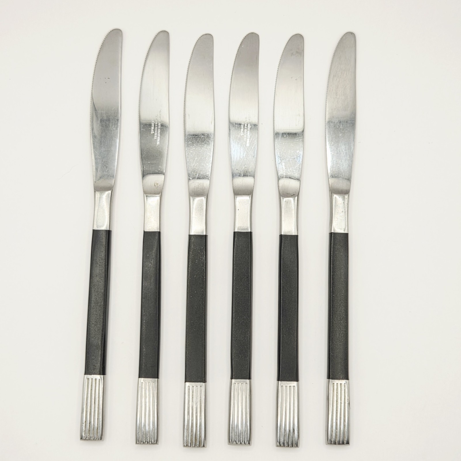6x Viners Black 'Format' 21.5cm Knives - Mid-Century - Gerald Benney Design gallery