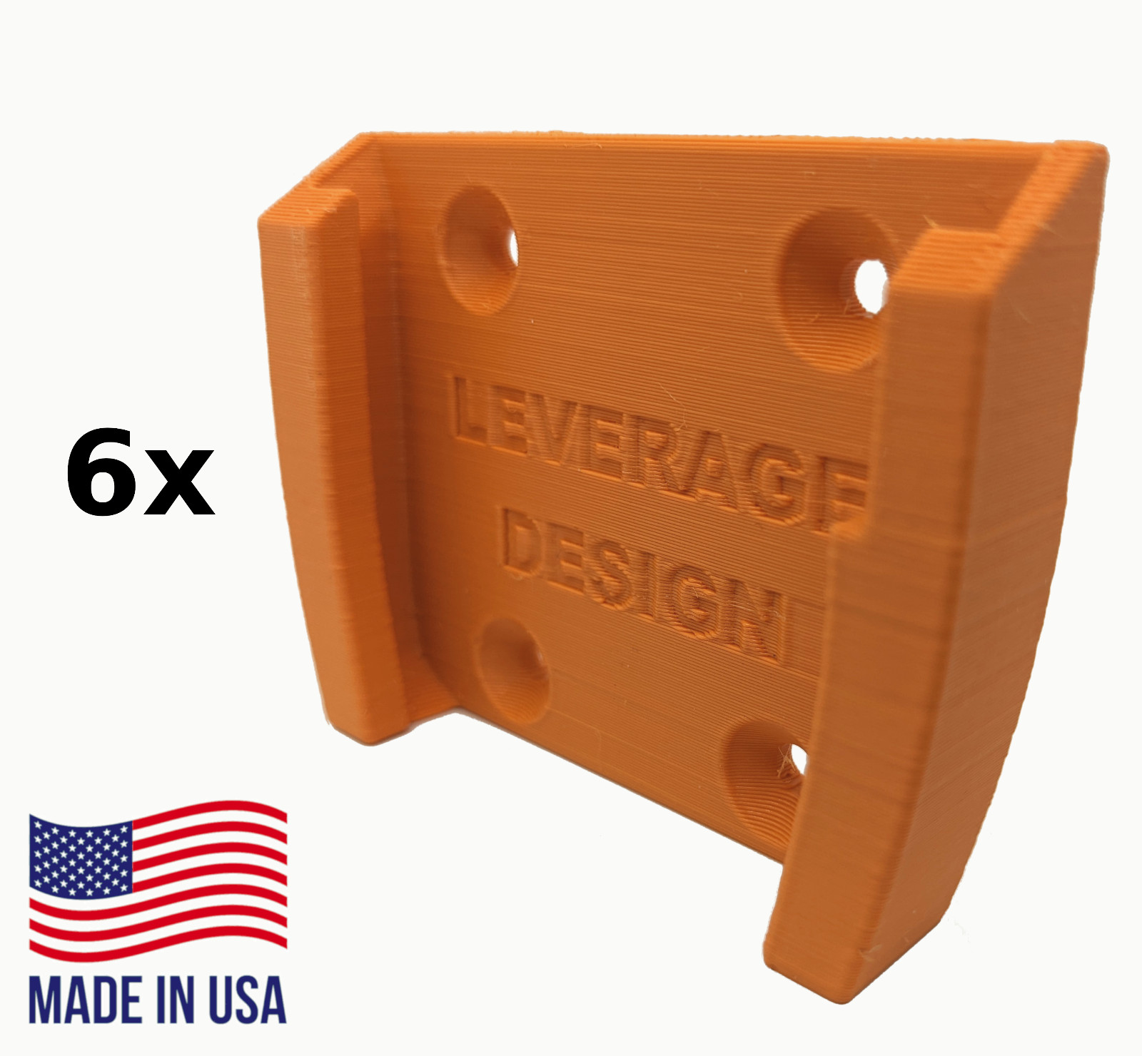 ORANGE! 6 Pack: RIDGID 18V Battery Mounts / Hangers / Holders - MADE IN USA gallery