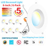 LED Recessed Light 6 Inch, 2700K/3000K/3500K/4000K/5000K , Dimmable 5CCT Lights gallery