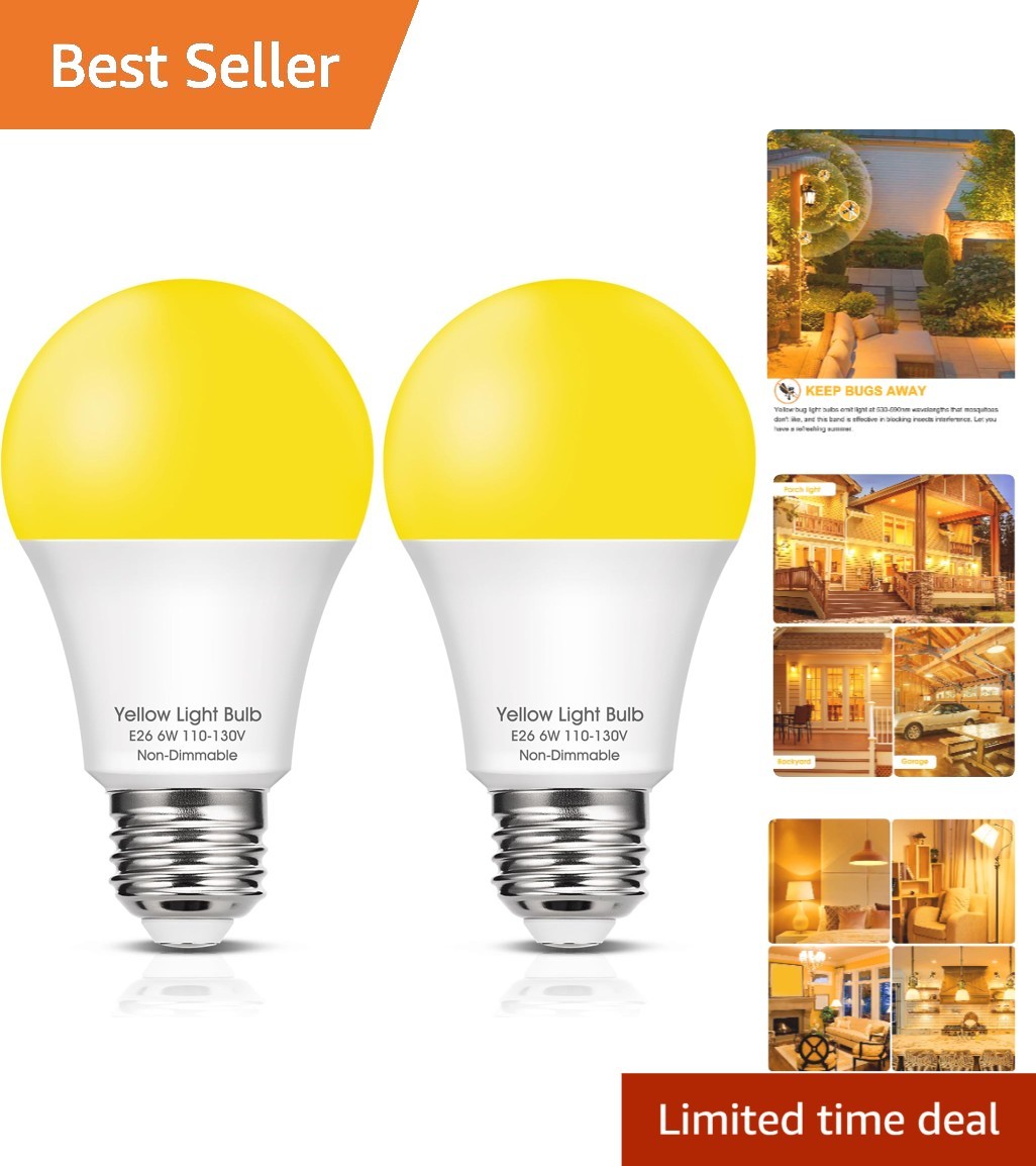 2-Pack Amber Yellow Bug Lights - Energy Saving LEDs for Cozy Backyard Nights gallery