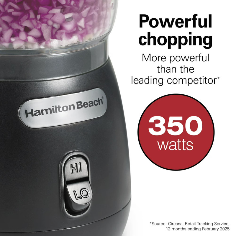Hamilton Beach Stack & Press 3-Cup Mini Food Chopper Processor 2 Speed Black gallery
