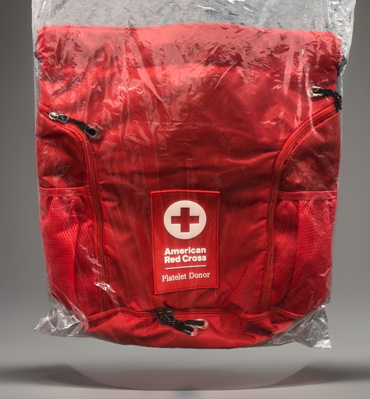 NEW American Red Cross Red Platelet Donor Drawstring Backpack