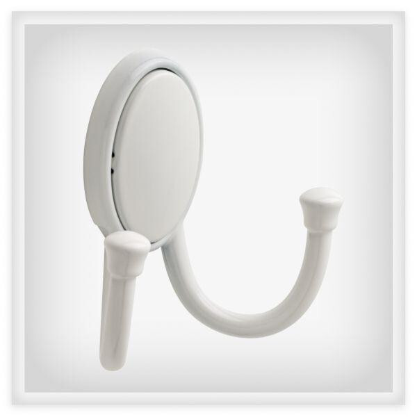 (5 Pack) Atticus Concealed Mount Double Hook White gallery