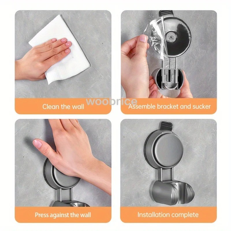Adjustable Shower Head Holder Suction Cup Handheld Wall Mount Bathroom Bracket gallery