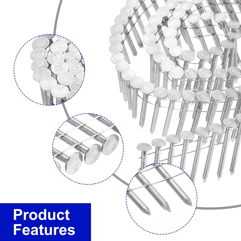 480 Count Siding Nails 1-3/4"x0.12" 15-Degree Ring Shank Collated Wire Coil gallery