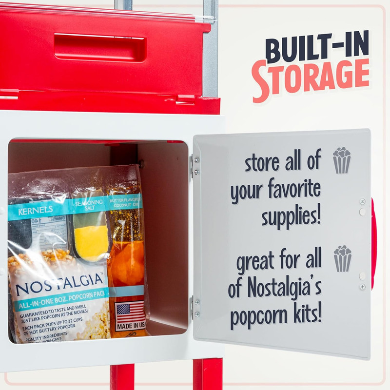 Popcorn Maker Machine - Professional Cart with 2.5 Oz Kettle Makes up to 10 Cups gallery