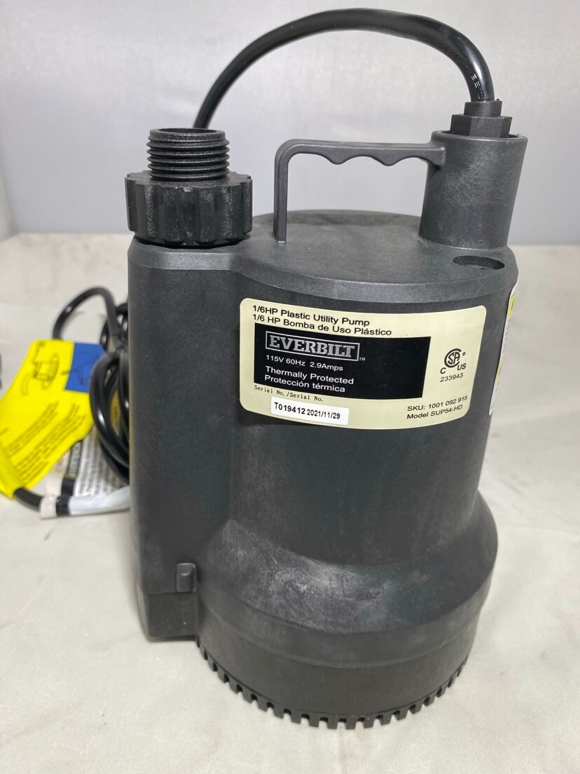 Everbilt HP Submersible Alum Sump Pump 1/6 Horse powe 28 GPM SUP54-HD gallery
