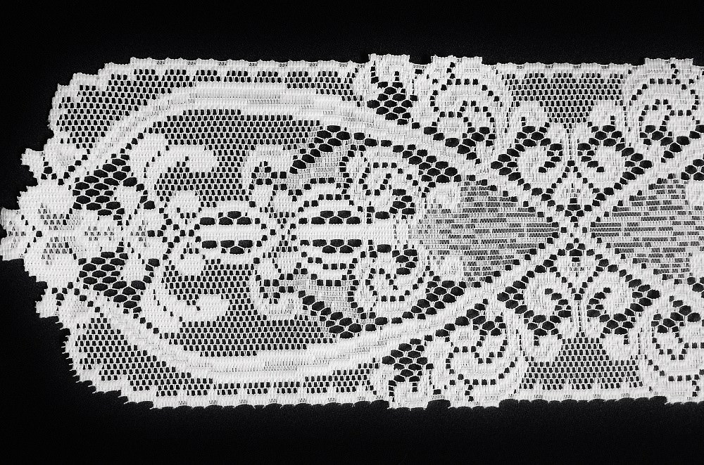 White 9" x 50" Lace Table Runner Candelabra Livingroom Bedroom Dining Room gallery