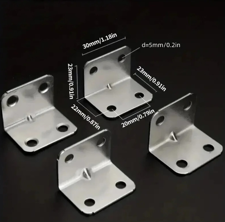 20pcs Stainless Steel L Shape Angle Brackets Furniture Connectors - NEW gallery