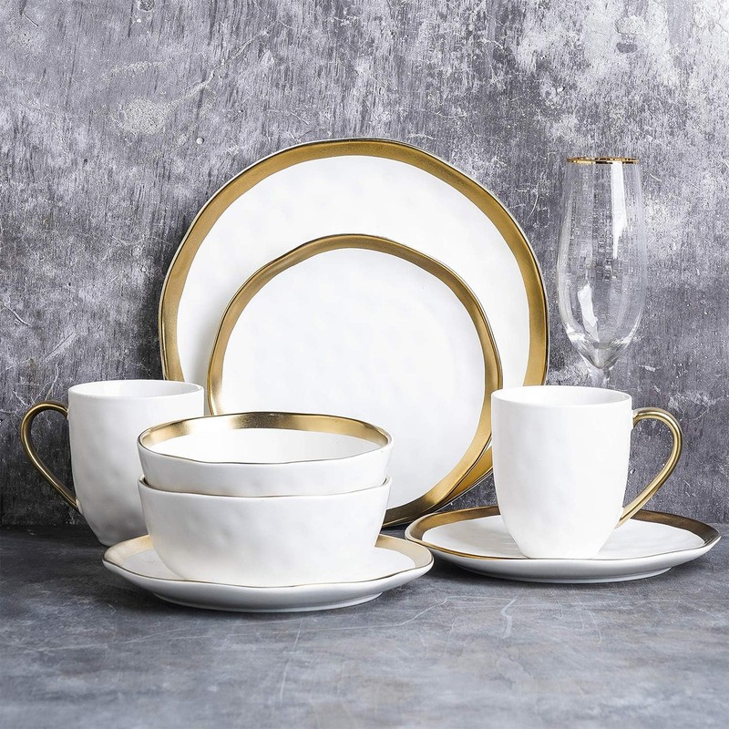 Stone Lain Porcelain 16pc Dinnerware Set, Service for 4, White (Open Box) gallery