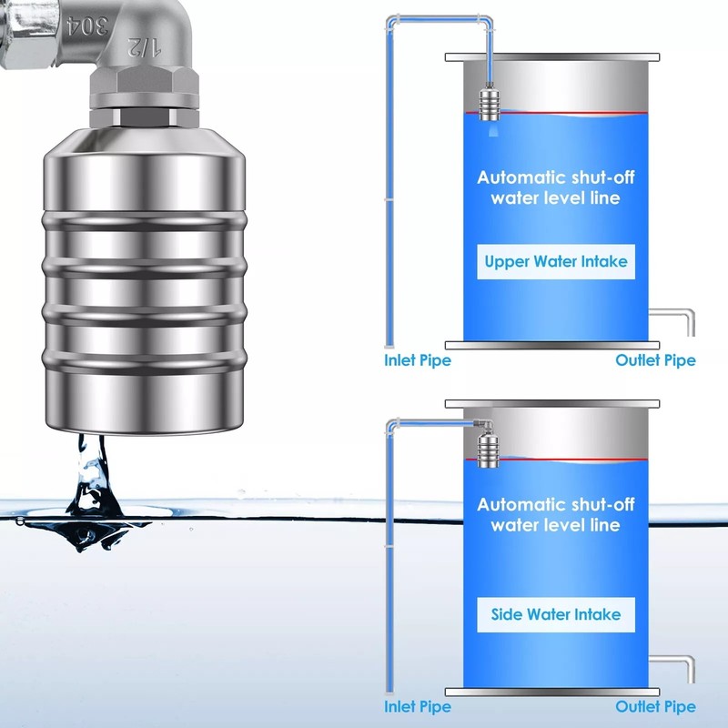 Water Level Control Float Valve Stainless Steel Automatic Ball Valve W/ Raw Tape gallery