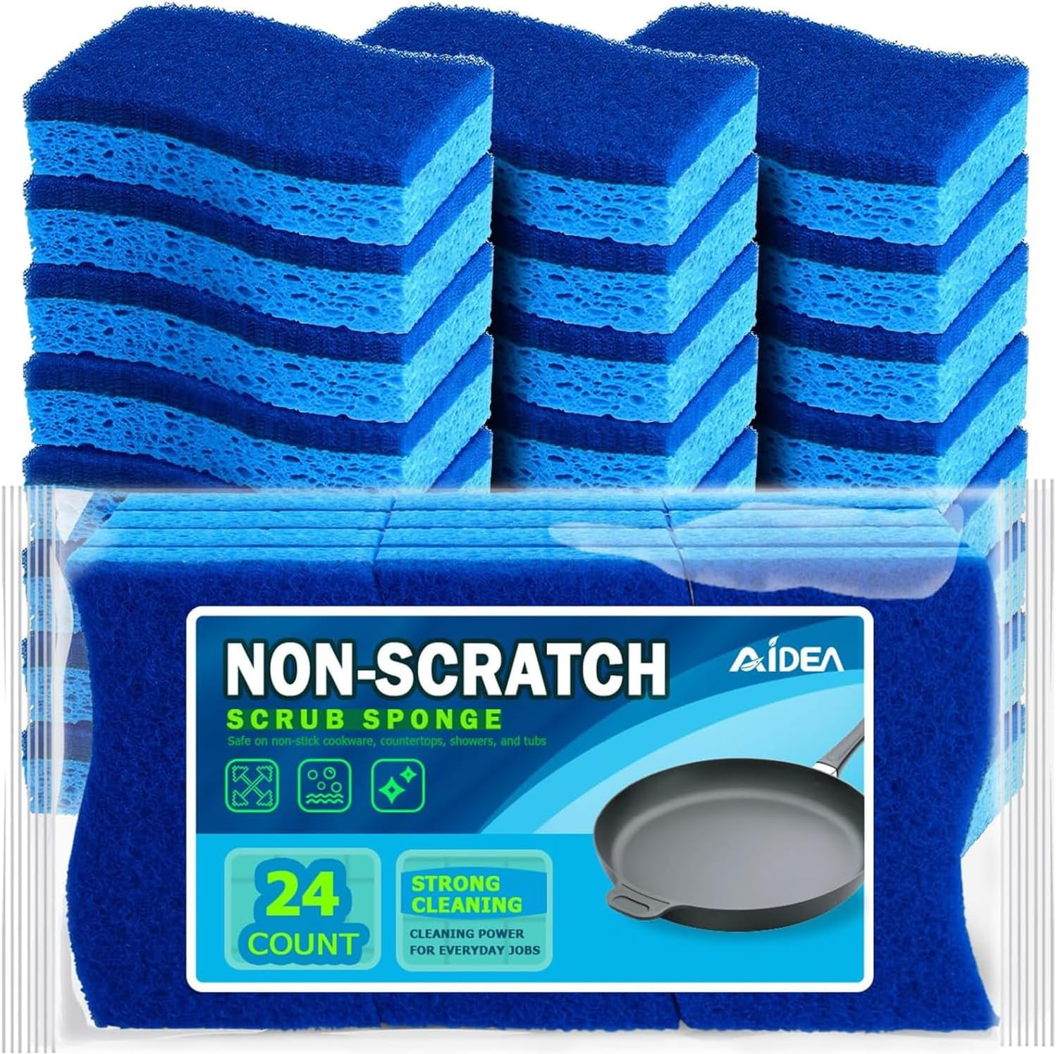 Non Scratch Scrub Sponge, 24Count, Sponges for Dishes, Sponges Kitchen, Cleaning gallery
