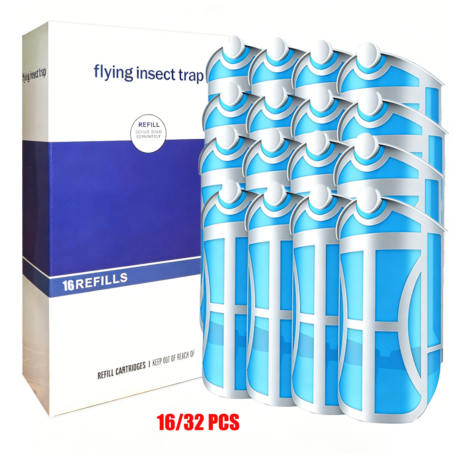 16/32PCS Flying Insect Trap Refills Compatible for ZEVO, Indoor Fruit Fly Refill gallery