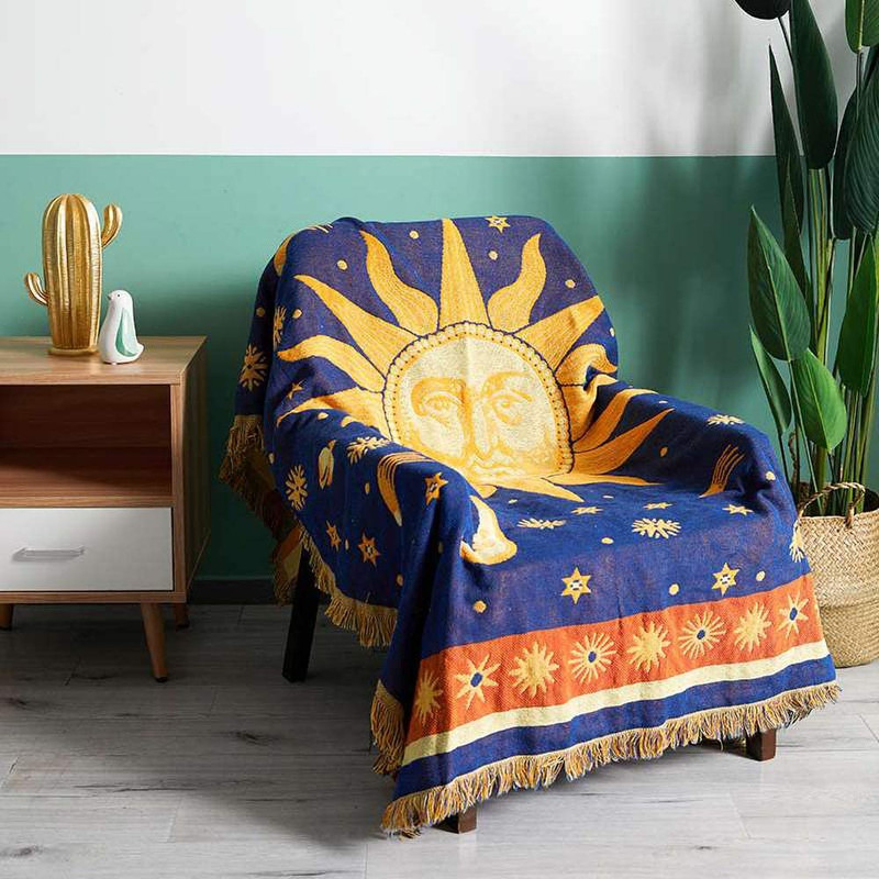 Moon and Sun Throw Blanket Celestial Chair Recliner Cover Bed Spread Hippie Room gallery