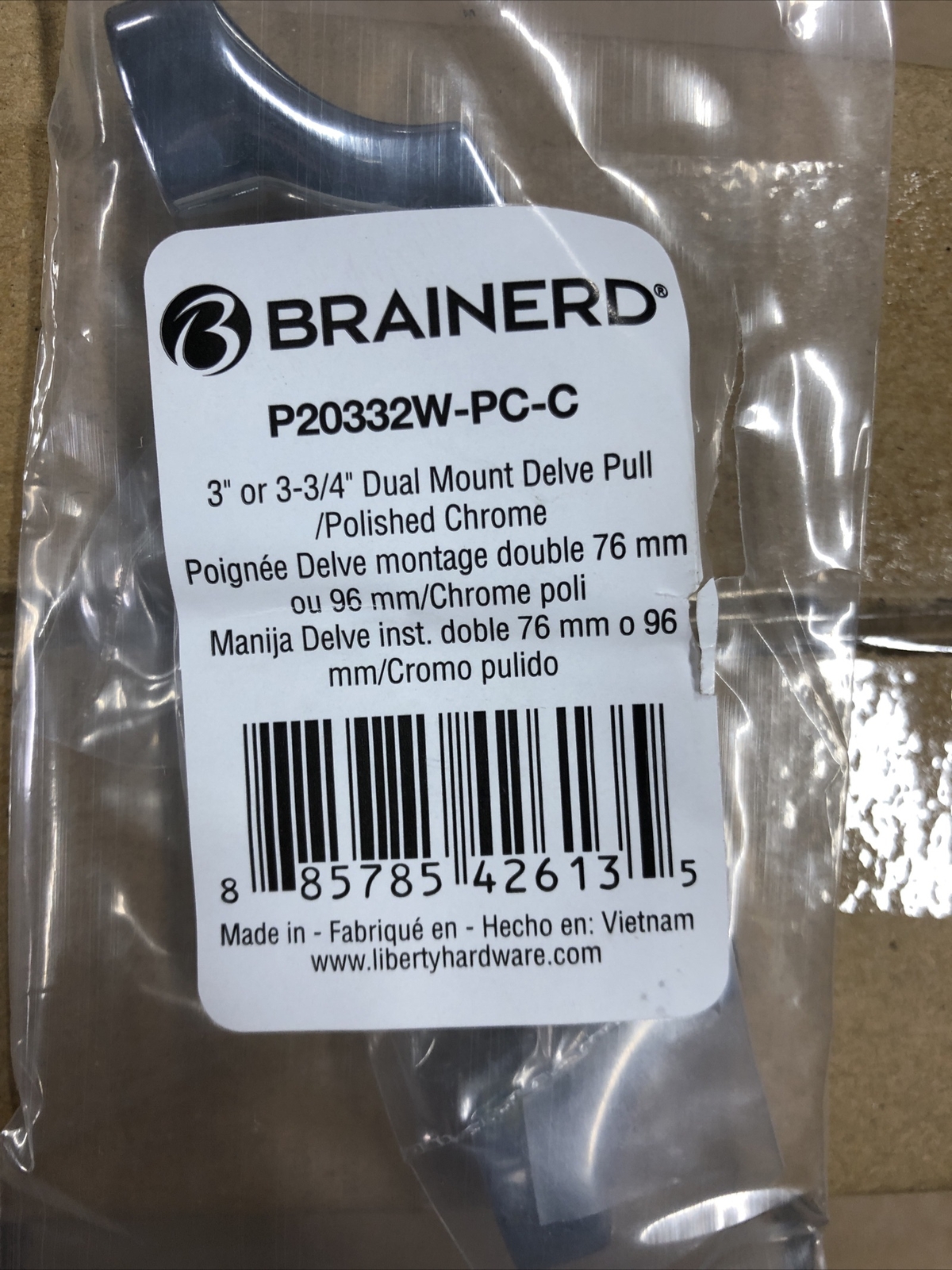 12 PACK Brainerd Dual Mount Cabinet Handle Chrome 3” or 3-3/4” P20332W-PC-C gallery