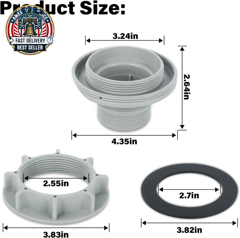 Pool Threaded Strainer Connector Nut Washer Kit 10744 10256 10255 for Intex abov gallery