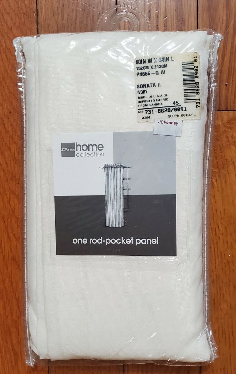 JCPenney Home Rod-Pocket Panel Sonata ll Ivory 60 W x 84" L Curtain Panel New gallery