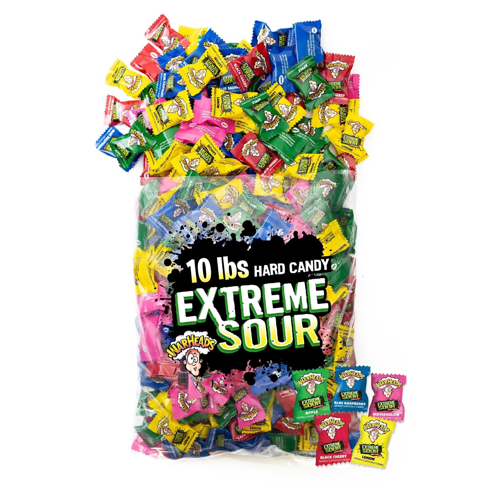 Extreme Sour Hard Candy - Sour Apple, Black Cherry, Blue Raspberry & Lemon - 10 gallery