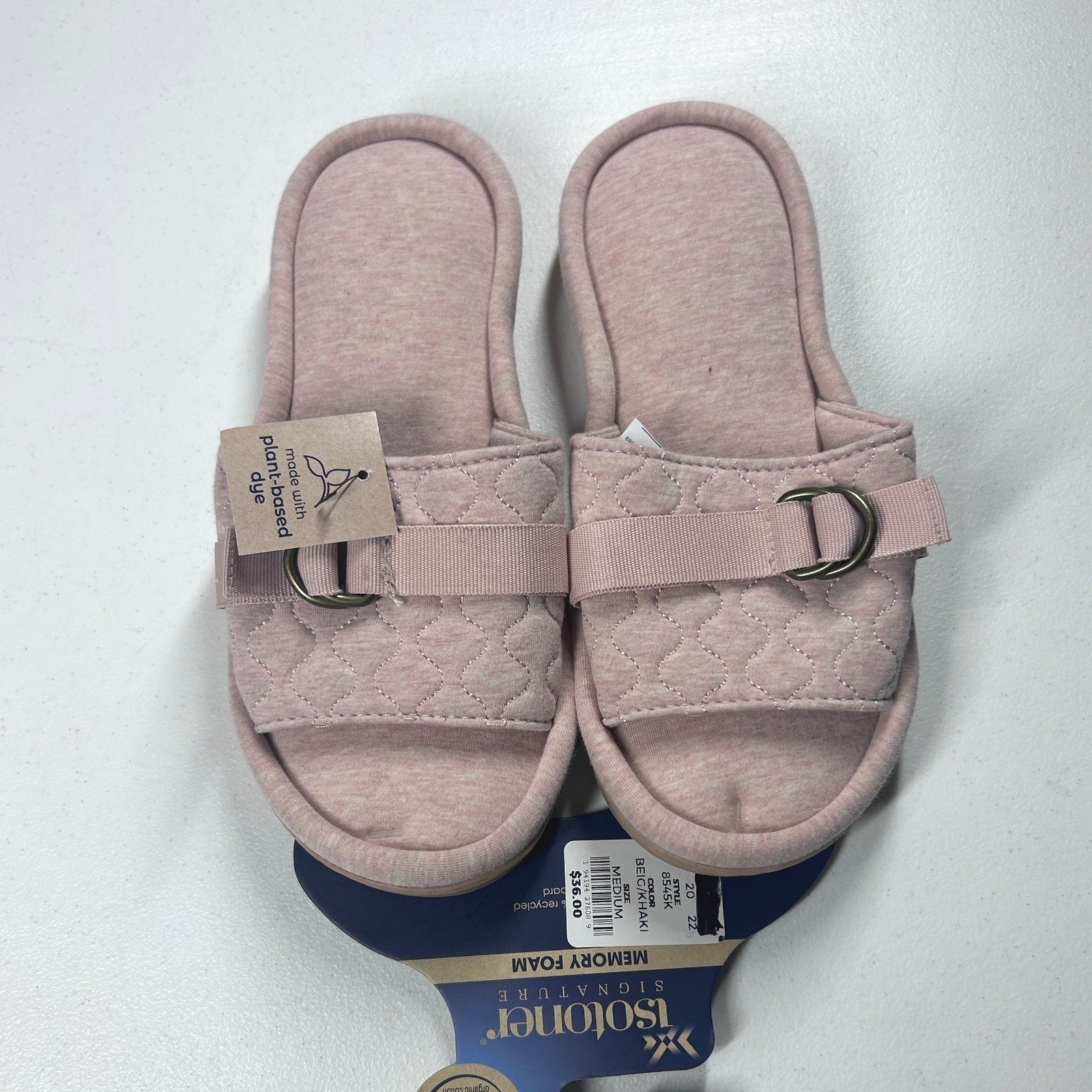Isotoner Signature Memory Foam Slippers Eco Comfort Medium (7.5-8) NEW gallery