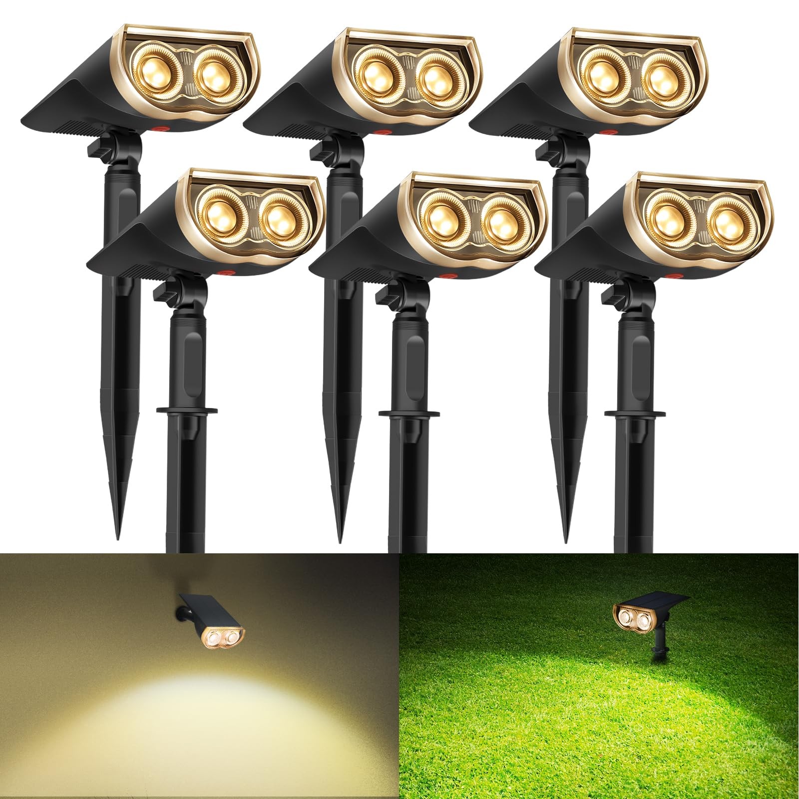 Solar Spotlights Outdoor Ip67 Waterproof 2in1 Solar Spot Lights Durable Christma gallery
