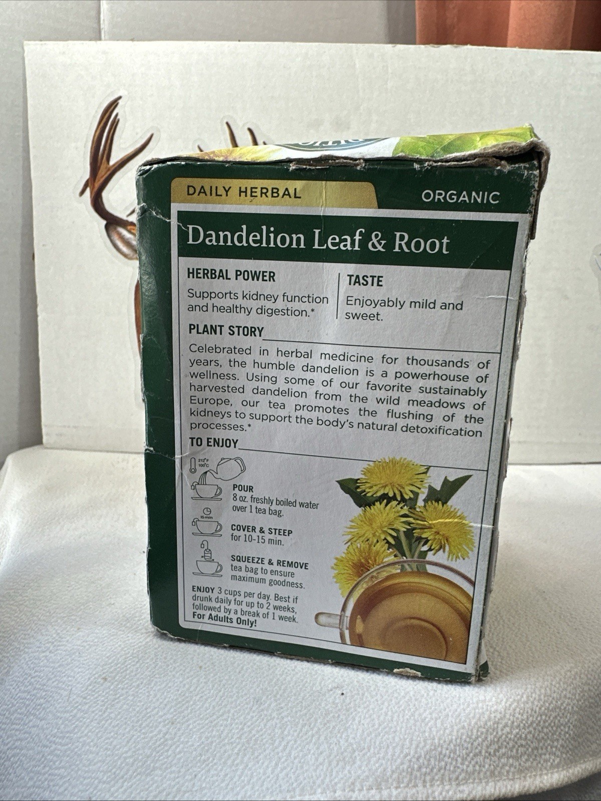 Organic Dandelion Leaf And Root Tea Caffeine Free 16 Ba Exp.11/27 FREE SHIPPING gallery