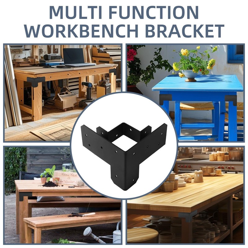 4 PCS Workbench Brackets Kit 3-Way Workbench Corner Brackets Fits 4x4 2x4 Woo... gallery