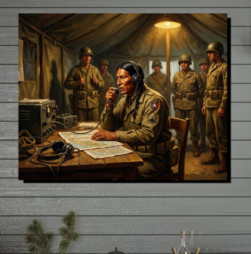 Native American Indian Code Talkers WWII Heroes Saved Thousands Canvas Wrap gallery