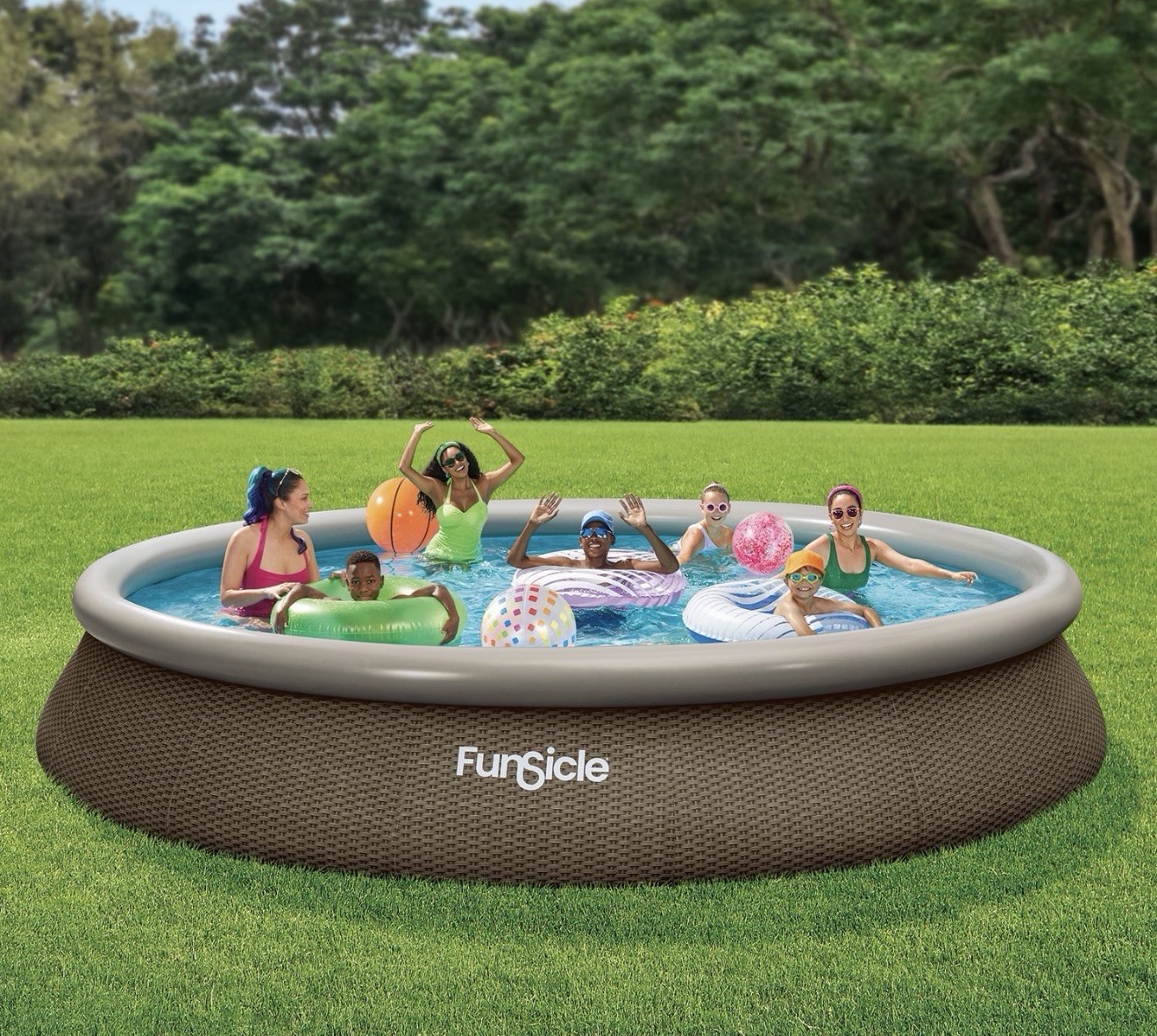 Funsicle 15' x 33" QuickSet Inflatable Ring Top Outdoor Above Ground Pool w/Pump gallery
