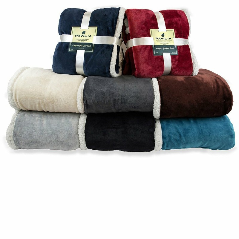 Sherpa Throw Blanket Solid Fleece Bed Blanket Plush Soft Warm Fuzzy Reversible gallery
