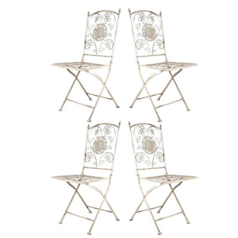 Rustic Matte Black Barcelona Bistro Folding Chair - Set of 4 by Chivari gallery