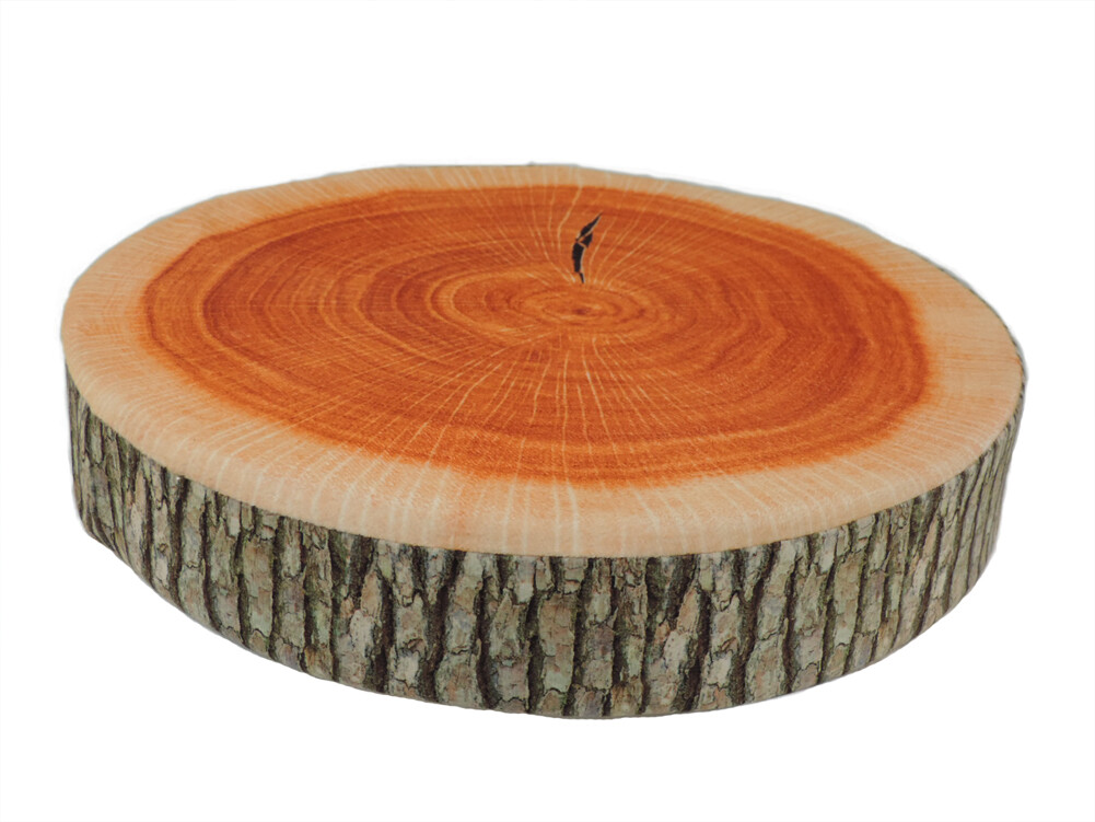 Wood Log Slice Realistic Soft Velvet Foam Pillow gallery