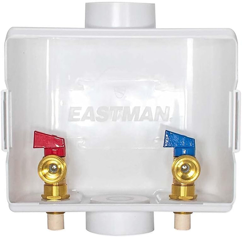 1/2 Inch CPVC Connection, White Center Drain Washing Machine Outlet Box, 60249 gallery