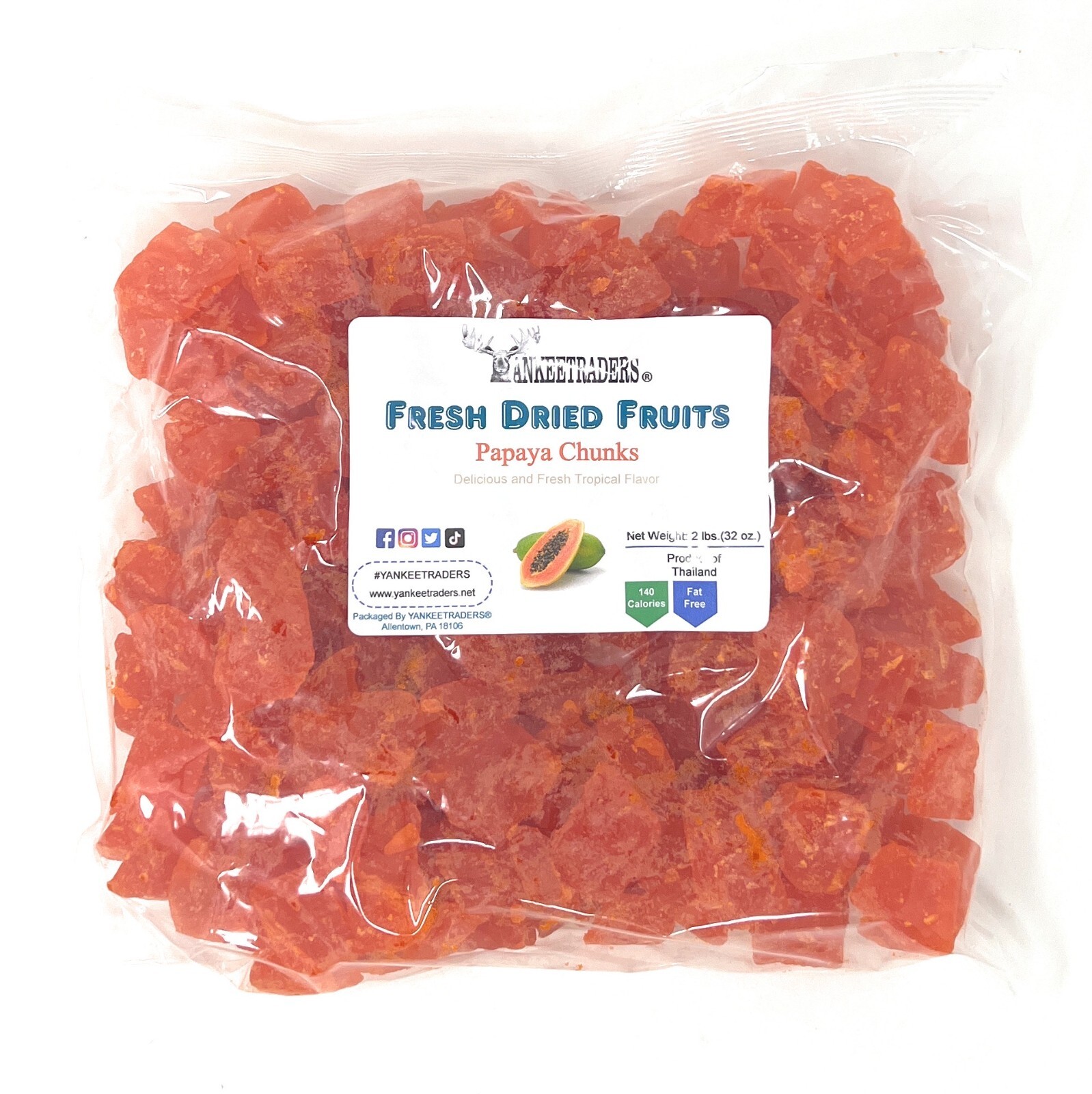 Dried Papaya Chunks, 2 lbs. ~ YANKEETRADERS® Brand ~ FREE SHIPPING gallery