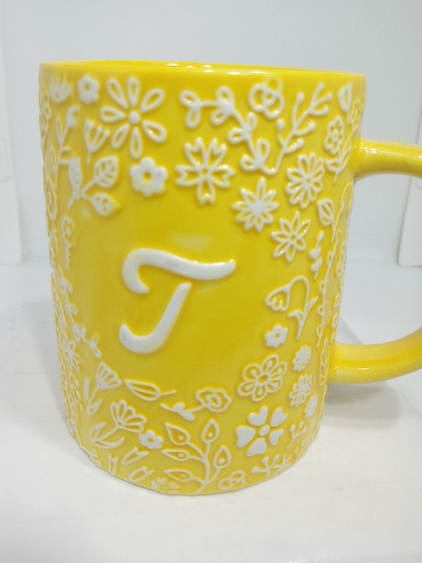 LETTER "J" MONOGRAM MUG. INITIAL "J" COFFEE MUG. "J" FLORAL DECO MUG. B400 gallery