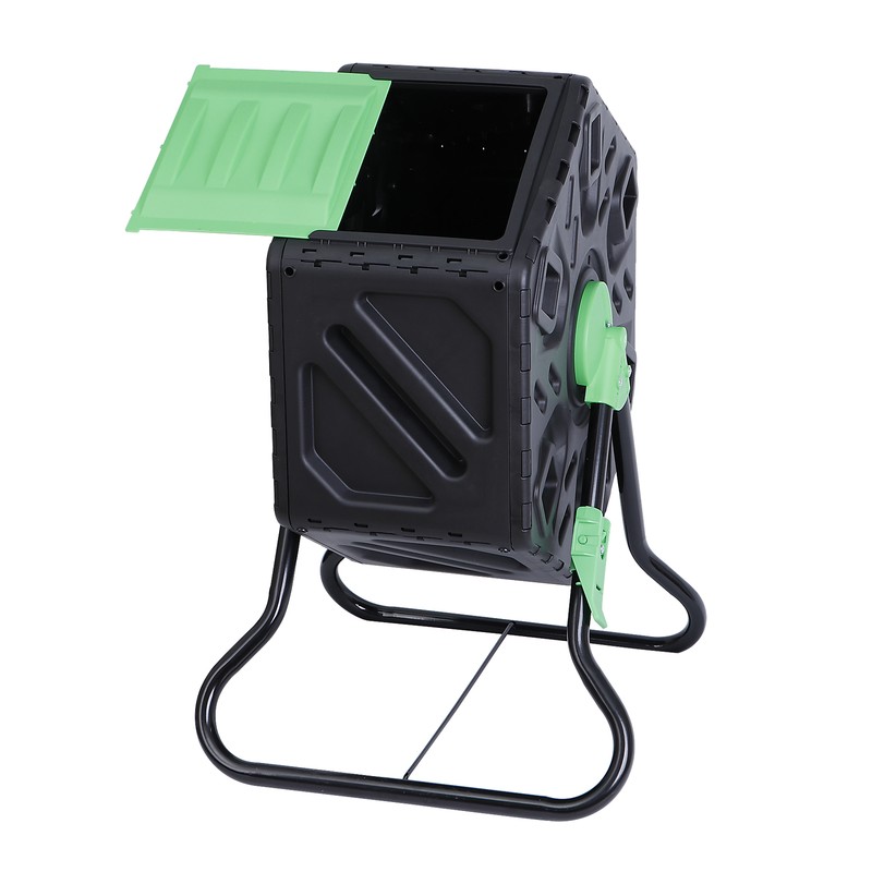 Large Chamber Compost Tumbler Composter with 2 Sliding Doors Fast-Working gallery