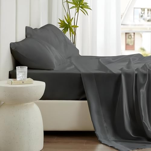 Silk Satin Bed Sheets Set - Full Size Luxury 4 Piece Sliky Soft Deep Pocket gallery