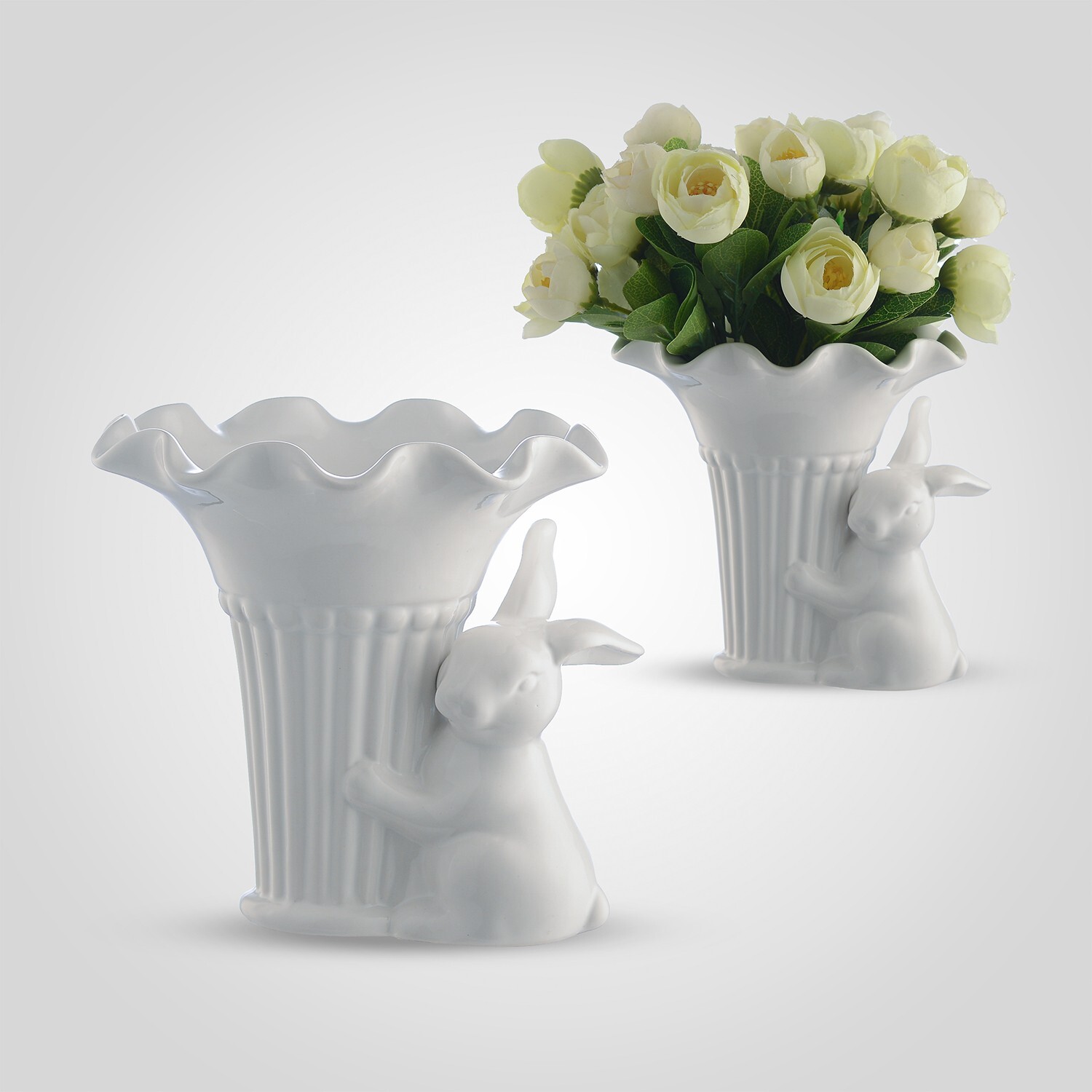 New Vase Rabbit Cutie Easter vase, Bunny Plates, Ceramic Bunny Rabbit gift mom gallery