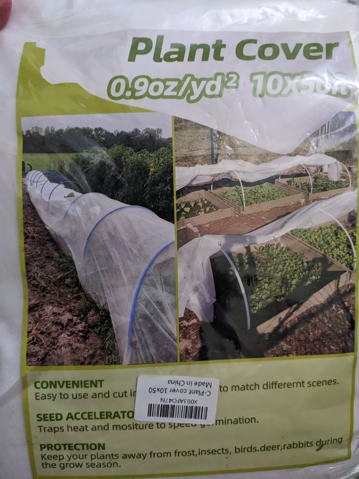 Plant Covers Freeze Protection 0.9oz 10x50FT Frost Cloth Plant Freeze Protection gallery