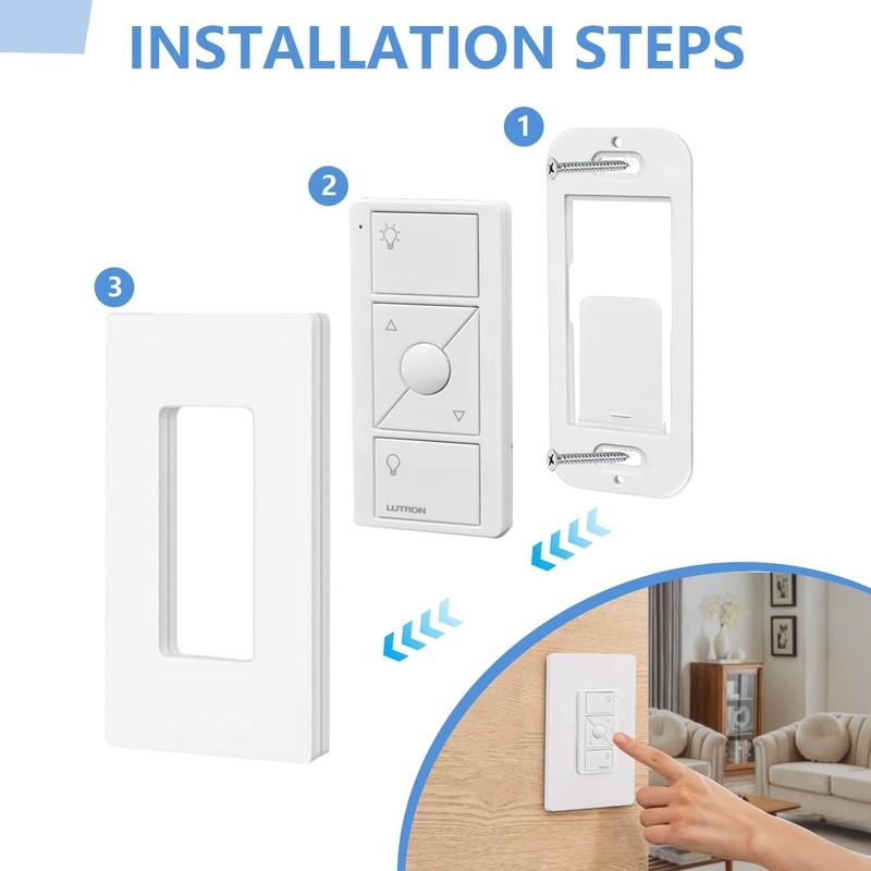 Wallplate Brackets for Lutron Caseta Pico Remote, 4-Pack Seamless Remote Snap-in gallery